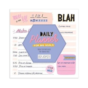 Zero Plastic Daily‎ Planner Note Block 300+ Undated Pages Productivity Desk Pad